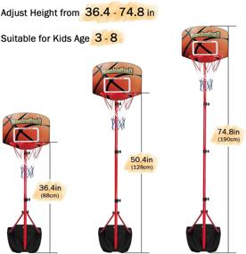 img 3 attached to 🏀 Ultimate Performance: SUPER JOY Basketball Adjustable Set (2.85 - 6.23 feet)