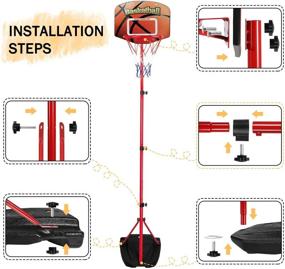 img 1 attached to 🏀 Ultimate Performance: SUPER JOY Basketball Adjustable Set (2.85 - 6.23 feet)