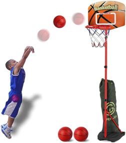 img 4 attached to 🏀 Ultimate Performance: SUPER JOY Basketball Adjustable Set (2.85 - 6.23 feet)