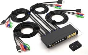 img 3 attached to CKLau 4 Port Displayport KVM Switch with Audio and USB 2.0 Hub, 4K UHD Resolutions Up to 4096x2160@60Hz 4:4:4, Keyboard Mouse Switching Support, Remote DP 1.2 Version Switching Included