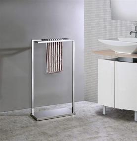 img 4 attached to Hamilton Metal Freestanding Towel Rack Stand by Kings Brand Furniture - Chrome Finish