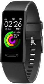 img 4 attached to 📈 Cutting-Edge 2021 Fitness Activity Tracker Watch: Measure Body Temperature, Heart Rate, Sleep & More! Waterproof IP68, Pedometer, Step & Calorie Counter for Women, Men & Teens (Black)