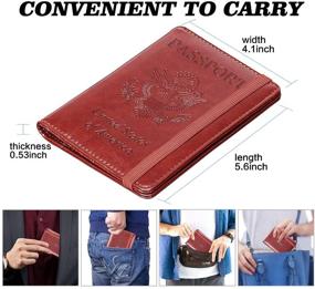 img 1 attached to Кожаный чехол для паспорта HERRIAT Блокировка RFID Дорожные кошельки Чехол для карт для женщин и мужчин (коричневый)
