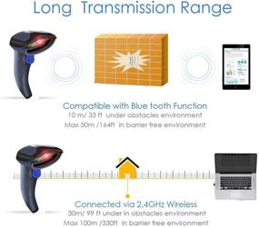 img 3 attached to 📱 Wireless Barcode Scanner by NETUM – Bluetooth Compatible, Portable USB Wired 1D Barcode Scanner for Inventory Management. 2.4G Cordless CCD Scanner Gun for Tablet, iPhone, iPad, Android, iOS, PC, POS System