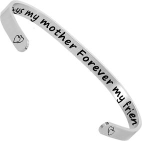 img 4 attached to Empowering Stainless Steel Cuff Bracelets: Inspirational Women's Jewelry with Engraved Messages