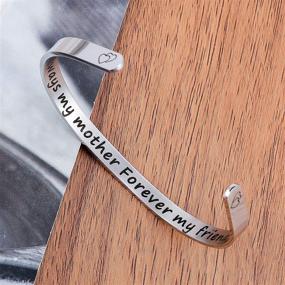 img 3 attached to Empowering Stainless Steel Cuff Bracelets: Inspirational Women's Jewelry with Engraved Messages