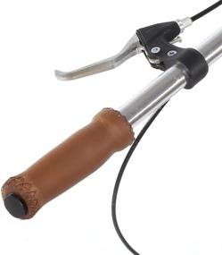 img 1 attached to Enhance Your Bike's Look and Comfort with Retro Artificial Leather Handle Grips for Cycling MTB Road Mountain Bikes