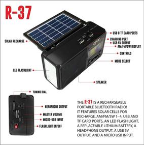 img 2 attached to 📻 2021 Model QFX R-37 6-Band Solar Radio: AM, FM, SW1 - SW4, Bluetooth, LED Flashlight