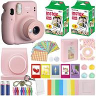 fujifilm instax mini 11 camera bundle + minimate accessories kit + fuji instax film value pack (40 sheets) + color filters, album, frames - blush pink, standard packaging | improved seo logo