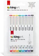 🖋️ kingart pro inkline гелевая ручка тонкая линия, 8 штук (упаковка из 1), уникальные цвета - премиум-ручки для точного черчения. логотип