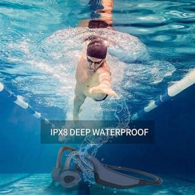 img 4 attached to 🏊 Водонепроницаемые серые беспроводные костные проводящие наушники Bluetooth с открытым дизайном для плавания и ныряния с встроенной памятью 16G - улучшенный SEO