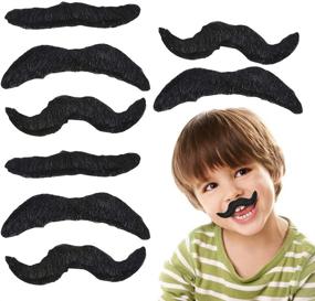 img 4 attached to ArtCreativity Realistic Fake Mustache Set - Bulk Pack of 36 - Stick On Moustaches: Perfect for Mexican, Super Mario, Lumberjack, and Cowboy Party - Photo Booth Props and Favors with Skin-Safe Adhesive