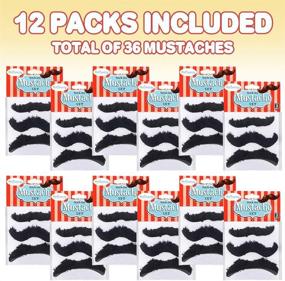 img 3 attached to ArtCreativity Realistic Fake Mustache Set - Bulk Pack of 36 - Stick On Moustaches: Perfect for Mexican, Super Mario, Lumberjack, and Cowboy Party - Photo Booth Props and Favors with Skin-Safe Adhesive