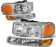 🚦 dna motoring chrome housing amber corner headlights for 99-07 sierra / 00-06 yukon xl 1500 2500 logo