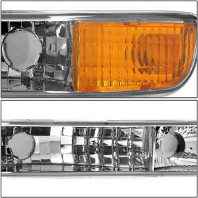 img 1 attached to 🚦 DNA Motoring Chrome Housing Amber Corner Headlights for 99-07 Sierra / 00-06 Yukon XL 1500 2500