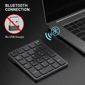 img 2 attached to 🔢 Havit Bluetooth Number Pad: Portable Mini 26-Key Wireless Numeric Keypad for Laptop Desktop, PC, Surface Pro, Notebook – Rechargeable and Ergonomic (Black)