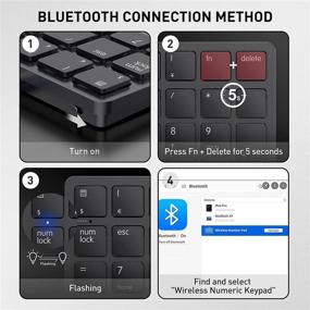 img 3 attached to 🔢 Havit Bluetooth Number Pad: Portable Mini 26-Key Wireless Numeric Keypad for Laptop Desktop, PC, Surface Pro, Notebook – Rechargeable and Ergonomic (Black)