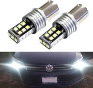 xenon white 15-smd led replacement bulbs compatible with volkswagen: 2011-2018 mk6 mk6.5 jetta as daytime running lights by ijdmtoy (2-pack) logo