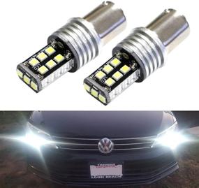 img 4 attached to Xenon White 15-SMD LED Replacement Bulbs Compatible with Volkswagen: 2011-2018 MK6 Mk6.5 Jetta as Daytime Running Lights by iJDMTOY (2-Pack)