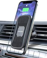 viimake magnetic wireless car charger: 15w fast qi charging air vent mount for iphone 11, samsung s10, huawei and lg (black) logo