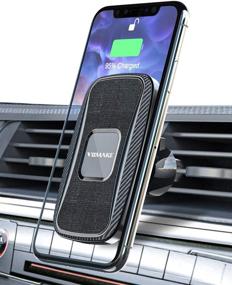 img 4 attached to VIIMAKE Magnetic Wireless Car Charger: 15W Fast Qi Charging Air Vent Mount for iPhone 11, Samsung S10, Huawei and LG (Black)