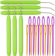 🧶 willbond knitting loom hook crochet needle with rubber handles and large eye plastic sewing needles for knifty knitting crafts (9 pieces) logo