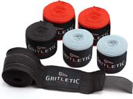 🥊 gritletic boxing hand wraps: elastic 180 inch wraps for boxing gloves, wrist support for men & women in kickboxing, muay thai & mma логотип