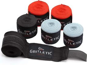 img 4 attached to 🥊 GRITLETIC Boxing Hand Wraps: Elastic 180 inch Wraps for Boxing Gloves, Wrist Support for Men & Women in Kickboxing, Muay Thai & MMA