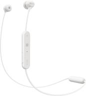 experience wireless music like never before with sony wi-c300 in-ear headphones in white logo