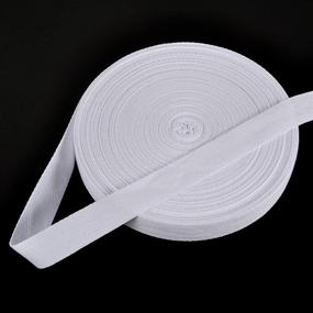 img 2 attached to 🧵 Soft Natural Cotton Twill Tape Ribbon: 50 Yard Length, Herringbone Bias Tape for DIY Crafts and Sewing Projects - White, 1 Inch Width