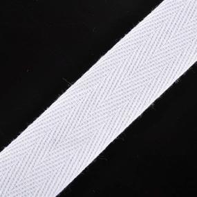 img 1 attached to 🧵 Soft Natural Cotton Twill Tape Ribbon: 50 Yard Length, Herringbone Bias Tape for DIY Crafts and Sewing Projects - White, 1 Inch Width