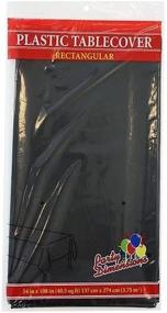 img 4 attached to Party Dimensions Black Plastic Party Tablecloths - 4 Pack Disposable Rectangular Tablecovers