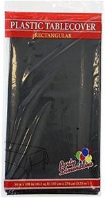 img 3 attached to Party Dimensions Black Plastic Party Tablecloths - 4 Pack Disposable Rectangular Tablecovers