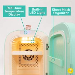 img 2 attached to 🌿 Mint Skincare Fridge by FaceTory - Ice Cream Series, 5 Liters with LED Light, Temperature Display, Silent Mode for Dorm Room, Bedroom, Office