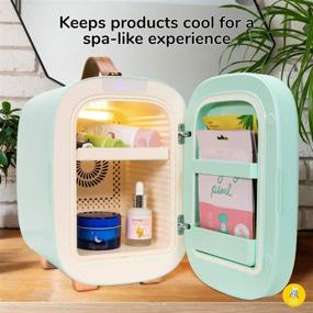 img 1 attached to 🌿 Mint Skincare Fridge by FaceTory - Ice Cream Series, 5 Liters with LED Light, Temperature Display, Silent Mode for Dorm Room, Bedroom, Office