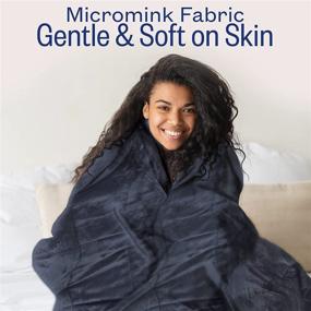 img 1 attached to Sleep Restoration Micromink Goose Down Alternative Comforter Set - All Season Hotel Quality Luxury Comforter/Blanket with Shams - Full/Queen - Navy: Stay Cozy and Chic with this Premium Bedding Set