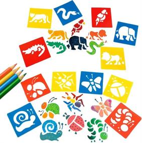 img 3 attached to 🎨 SUBANG 30-Piece Plastic Animal Painting Stencil Set: Vibrant Templates for Kids Crafts and School Projects
