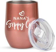 👵 nana gifts nana's sippy cup - 12 oz tumbler for wine or coffee - perfect mothers day gift for grandmother, birthday, from grandchildren, grandkids - ideal present for best nana, nanna logo