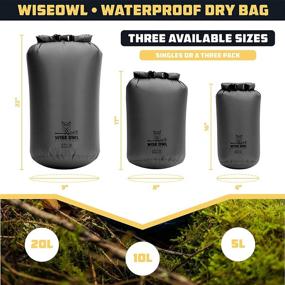 img 2 attached to Wise Owl Outfitters Dry Bag: Ultra Lightweight, Fully Submersible 1pk or 3pk Airtight Waterproof Bags - 5L, 10L, 20L Sizes - Diamond Ripstop Roll-Top Drybags