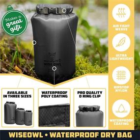 img 3 attached to Wise Owl Outfitters Dry Bag: Ultra Lightweight, Fully Submersible 1pk or 3pk Airtight Waterproof Bags - 5L, 10L, 20L Sizes - Diamond Ripstop Roll-Top Drybags