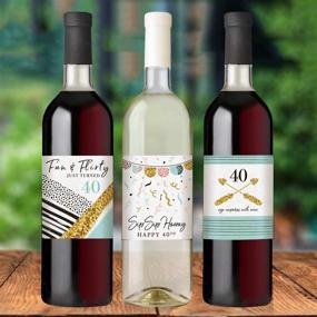 img 1 attached to 🎉 40th Birthday Wine Bottle Labels: Waterproof Set of 6, Perfect Birthday Gifts for Her, Party Decorations, Ideas and Supplies