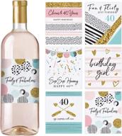 🎉 40th birthday wine bottle labels: waterproof set of 6, perfect birthday gifts for her, party decorations, ideas and supplies logo