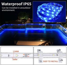 img 1 attached to Enhance any Space with 50ft/15m LED Strip Rope Lights - Blue, Waterproof, Dimmable, and Wireless Remote Control - Ideal for Indoor/Outdoor Use in Bedroom, Kitchen, Pool, Garden, Party, and Christmas Décor