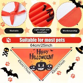 img 3 attached to Halloween Dog Bandanas: 12 Pieces Triangle Bandanas with Pumpkin Patterns for Pet Costume Accessories and Halloween Decoration