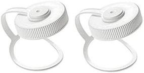 img 1 attached to 🧴 Nalgene 32oz Wide Mouth Water Bottle Cap Replacement White Loop Top Lid (2-Pack): Upgrade Your Nalgene Bottle's Lid with this Convenient Replacement Set