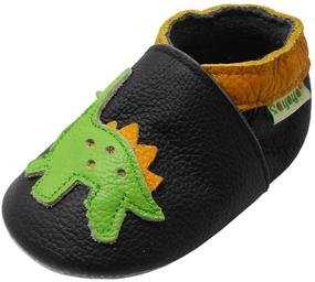 img 4 attached to 🦖 Sayoyo Leather Dinosaur Slippers for Infant Toddler Boys' Shoes