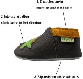 img 3 attached to 🦖 Sayoyo Leather Dinosaur Slippers for Infant Toddler Boys' Shoes