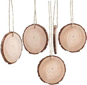 img 2 attached to 🎄 DODTTWO 30 Pack Wood Slices Christmas Ornaments DIY Crafts, 2.7-3.1 Inch Craft Unfinished Wood Kit with Predrilled Hole, Natural Wooden Circles for Arts and Crafts (7-8)