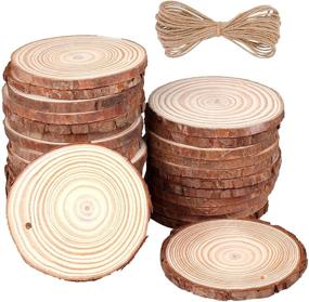 img 4 attached to 🎄 DODTTWO 30 Pack Wood Slices Christmas Ornaments DIY Crafts, 2.7-3.1 Inch Craft Unfinished Wood Kit with Predrilled Hole, Natural Wooden Circles for Arts and Crafts (7-8)