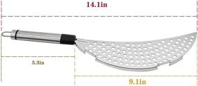 img 3 attached to AUEAR Handheld Stainless Steel Pasta Strainer Insert Drainer - Ideal Kitchen 🍝 Tool for Various Pots and Pans (1 Pack, Stainless Steel Pot Strainer with Handle)